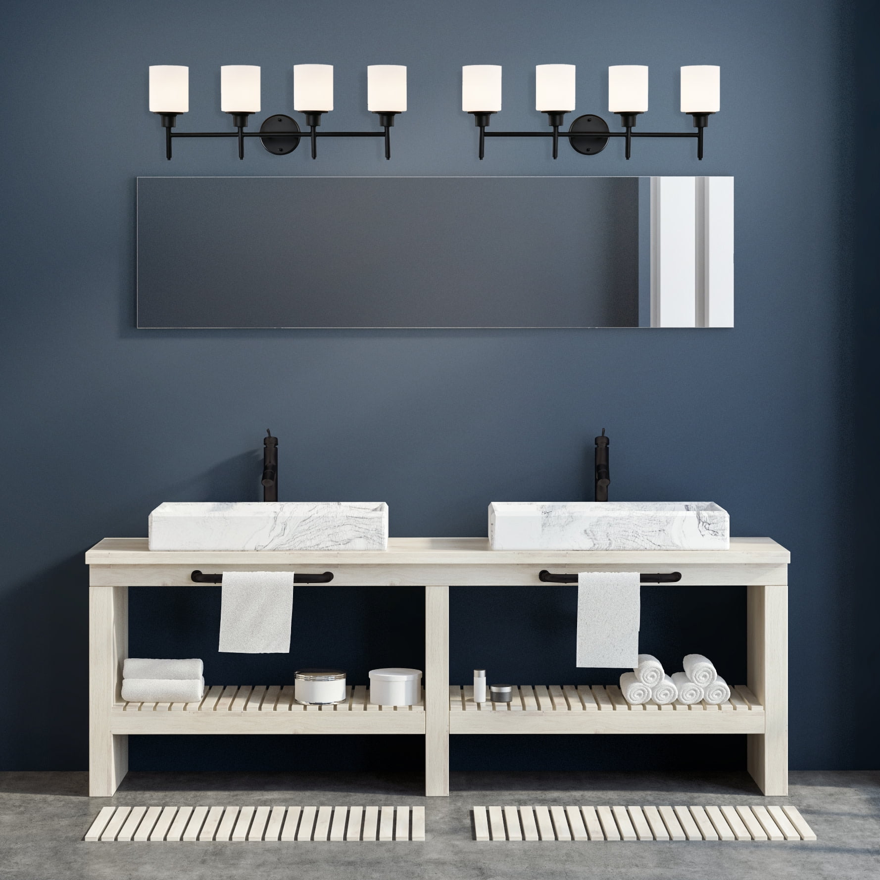 Design House Aubrey 4-Light Dimmable Indoor Bathroom Vanity Light with Frosted Glass