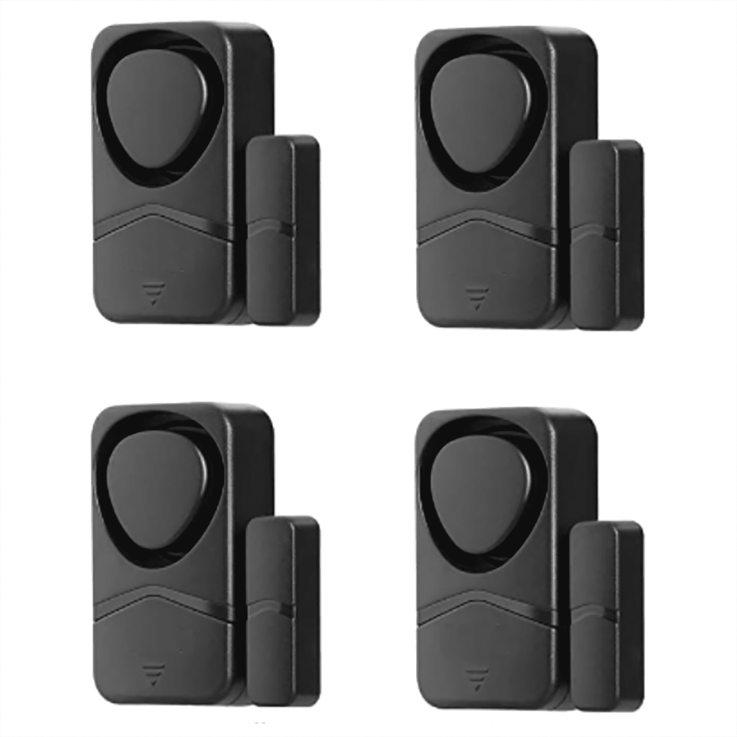 Wsdcam Window Door Alarms for Home Security 110dB Magnetic Sensor Alarm 4-in-1 Mode Wireless Window Alarms 4 Pack - Black