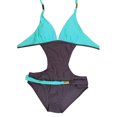 thumbnail image 1 of Toystoory estilo Push Up de retales, traje de baño para mujer, traje de baño Sexy para fiesta de verano Traje de baño café verde lago S, 1 of 6