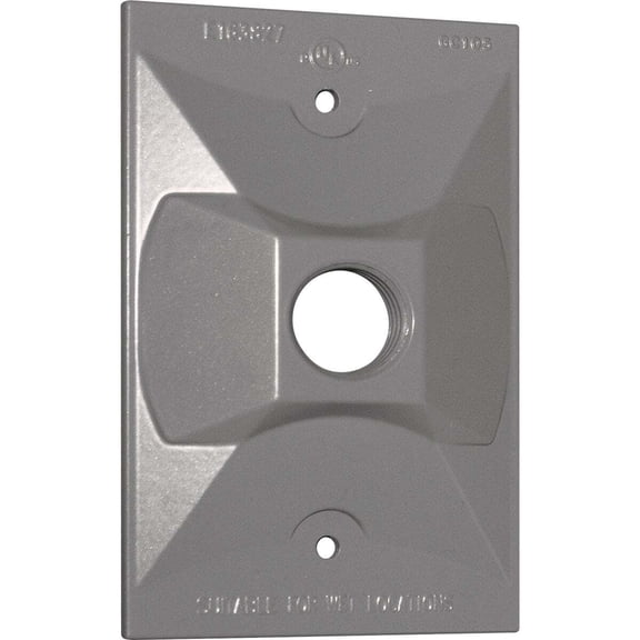 Southwire Single Gang Weatherproof 1-Hole Gray Rectangular Cover WCR1150-UPC