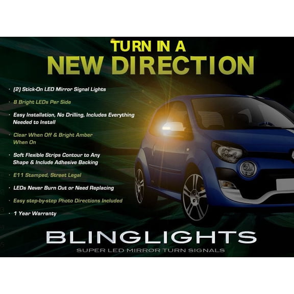 Renault Twingo LED Side Mirror Turn Signal Lights Lamps Signaler Accent Turnsignals Set
