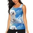 thumbnail image 2 of Picia Cute Cloud Bichon Frise Pattern Women's Workout Tank Top,Breathable Activewear,Slim Fit Athletic Top,Versatile Workout Moisture-wicking top-X-Large, 2 of 9