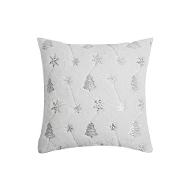 Teissuly Christmas Tree Embroidered Throw Pillow Cover Snowflake Plush Throw Pillow Christmas Decorative Gift Cushion Cover Without Core Teissuly WER202311015410