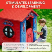 Marvel Spider-Man Plastic Indoor/Outdoor Playhouse with Easy Assembly by Delta Children, Blue/Red