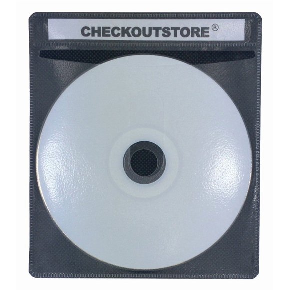 CheckOutStore (1000) Premium CD Double-Sided Storage Plastic Sleeve (Black)