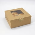 thumbnail image 4 of D-GROEE 10Pcs Cake Box Visible Window Waterproof Oilproof Kraft Paper Multifunctional Dessert Biscuit Storage Case Restaurant Supplies, 4 of 5