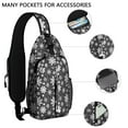 thumbnail image 2 of Sling Backpack,Black Christmas Snowflake Pattern Crossbody Bag with Water Bottle Holder,Waterproof Sling Bag for Men/Women with Chest Phone Holder for Hiking,Travel, 2 of 6