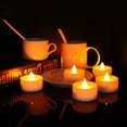 thumbnail image 5 of TOPCHANCES Remote Control Tea Lights, Flickering Flameless Tea Lights Battery Operated, for Home Wedding Decor and Seasonal Celebration, 6 Pack, Yellow Light, Dia 2.15'', H 1.5'', 5 of 11