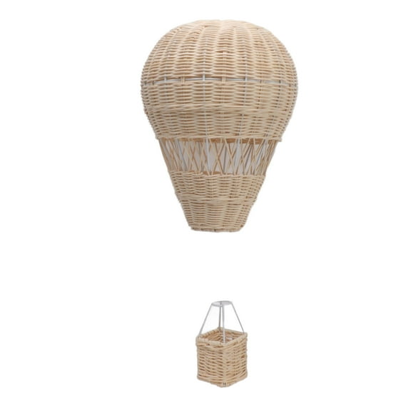 Woven Hot Air Balloon, Handcrafted Exquisite Details Rattan Weaving Decoration, Floating the Skies Air Balloon for Kids Room Party Photo Prop