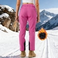 thumbnail image 4 of Women's Color Block Ski Pants, Hiking Pants with Zippered Pockets, Soft Warm Winter Pants for Outdoor Sports, Skiing, Snow and Casual Athleisure Wear Hot Pink XXL, 4 of 7