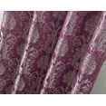 thumbnail image 4 of Olivia Gray Gloria Floral/Damask Textured Jacquard 54 x 84 in. Single Rod Pocket Curtain Panel w/ Attached 18 in. Valance in Lilac, 4 of 6