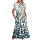 thumbnail image 2 of Vestido de Manga Corta para Mujeres Vestido de Verano de Cuello Redondo Impreso, Poliéster de Tamaño Verdadero Diario Y Vestido de Fiesta, 2 of 5