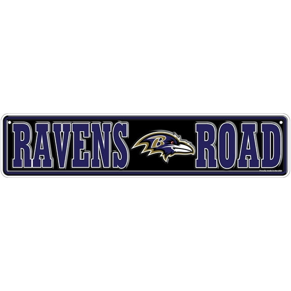 Baltimore Ravens 4" x 18" Team Boulevard Metal Sign