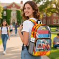 thumbnail image 3 of SEANATIVE Clear Backpacks for Boys Girls Large Capacity Kids Stylish Transparent Bookbag Clear Bags Teens PVC School Backpack School Supplies, Fire Truck Pattern, 3 of 7
