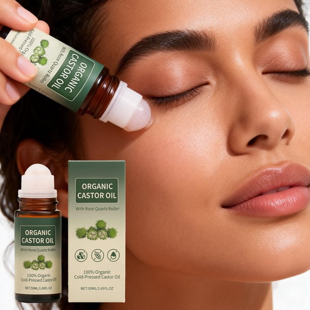 Pisexur Belleza Maquillaje Desodorante roll-on de aceite de ricino para masaje facial, nutre, reafirma, hidrata y humecta (50 ml)para mujeres y hombres