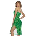 thumbnail image 2 of Green Shamrock Leaf Pattern Printed Cross Back Cami Dress, Irish St. Patrick'S Day Fashion Summer Maxi Sexy Casual Dress For Women, 2 of 4