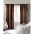 thumbnail image 2 of Retro Farmhouse Blackout Curtains 45 Inches Long, Kitchen Black Out Window Treatments, Brown Wooden Grain Cabin Country Plank Thermal Insulated Lined Drapes for Small Window with Grommet 42"x45", 2 of 8