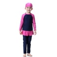 thumbnail image 7 of lnmuld Girls Full Coverage Long Sleeve Rash Guard Swimsuit Set with Swim Shorts UPF 50+ Size:12-13 Years, 7 of 7