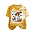 thumbnail image 5 of Hessimy Halloween Shirts for women's Boo T Shirt Cute Ghost Graphic Tees Halloween Spooky Season Short Sleeve Tee Tops(Yellow,L), 5 of 5