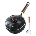 thumbnail image 1 of Iron Wok Frying Wok Pan sin recubrimiento Onicionamiento de inducción Hiradora olla de cocina china para el restaurante de cocina para acampar en casa Estilo B, 1 of 8