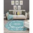 thumbnail image 6 of Unique Loom Richmond Collection Area Rug - Medallion (5' 3" Octagon Turquoise/Ivory), 6 of 6