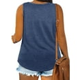 thumbnail image 3 of Plus Size Women Solid Color Sleeveless Casual Tank Tops Crew Neck Simple Camisole 5XL, 3 of 4