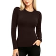 thumbnail image 6 of Nugftut Womens Thermal Tops Fleece Crew Neck Thermal Shirts Long Sleeve Hem Slit Warm Cold Weather Winter Thermal Tops, 6 of 9