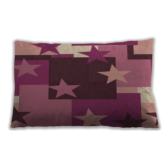 Ahgly Company Patterned Indoor Rectangular Rose Red Lumbar Throw Pillow, 13 inch by 19 inch