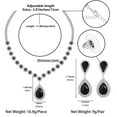 thumbnail image 5 of Juwaliy Women Bridal Wedding Jewelry Set Teardrop Crystal Necklace Earrings for Bride Bridesmaid Party Prom Gifts Black, 5 of 5