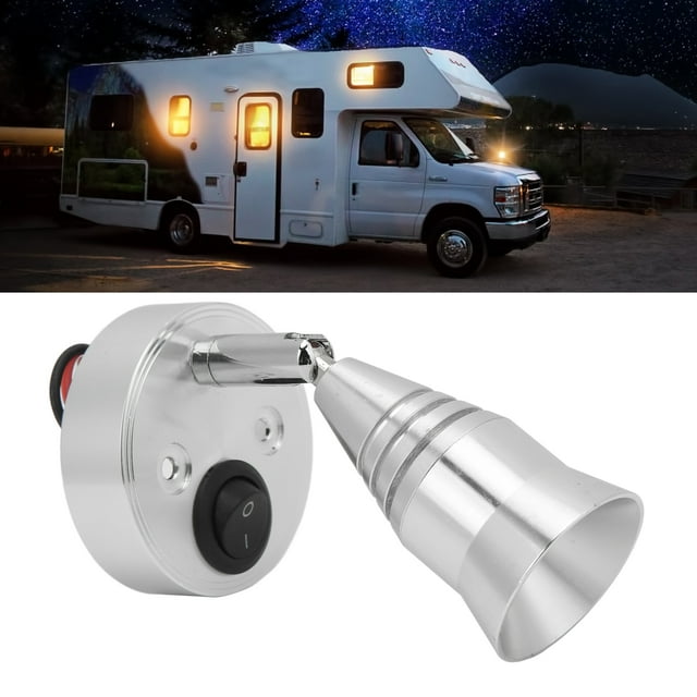 LAFGUR LED RV Reading Light Silver Alloy 12V 3W Wall Sconce Lamp