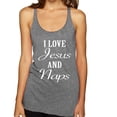 thumbnail image 1 of Wild Bobby I Love Jesus and Naps Inspirational/Christian Women Tri-Blend Racerback Tank Top, Premium Heather, Small, 1 of 5