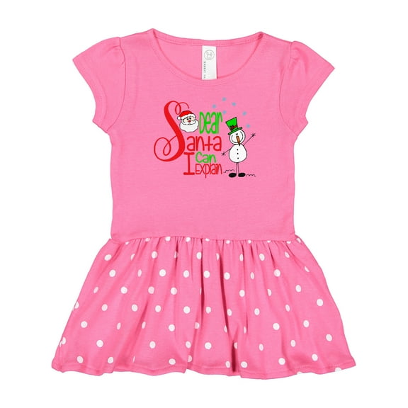 Inktastic Dear Santa I Can Explain Cute Snowman and Snowflakes Gift Baby Girl Dress