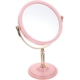 thumbnail image 1 of DRESSOOS Double Sided Vanity Mirror Desktop Desk Portable Vanity Mirror Travel Make up Mirror Vintage Table Mirror Rotatable Mirror Tabletop Vanity Mirror with Lights Aluminum Mirror Pink, 1 of 8