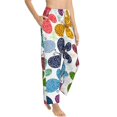 thumbnail image 6 of Salouo Colorful Butterflies Print Women's Pajama Pants Casual Loose Sweatpants PJs Flowy Pants Drawstring Palazzo for Women Wide Leg Pants Lounge Pajama -Small, 6 of 8
