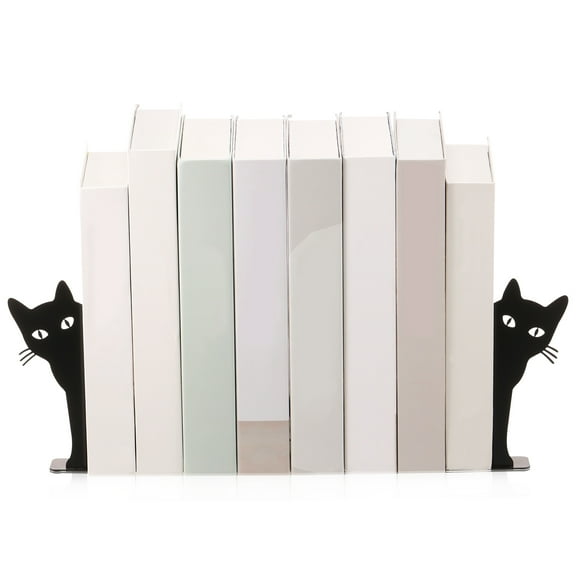 Peeping Cat Metal Bookend Cute Cat Desk Decorative Bookend Bookshelf Decoration for Bookshelf Office Desk Home Present