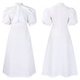 thumbnail image 2 of Dress For Women,Women's Bow Tie Neck Casual Midi Dress Loose Solid Shift Dress, 2 of 8