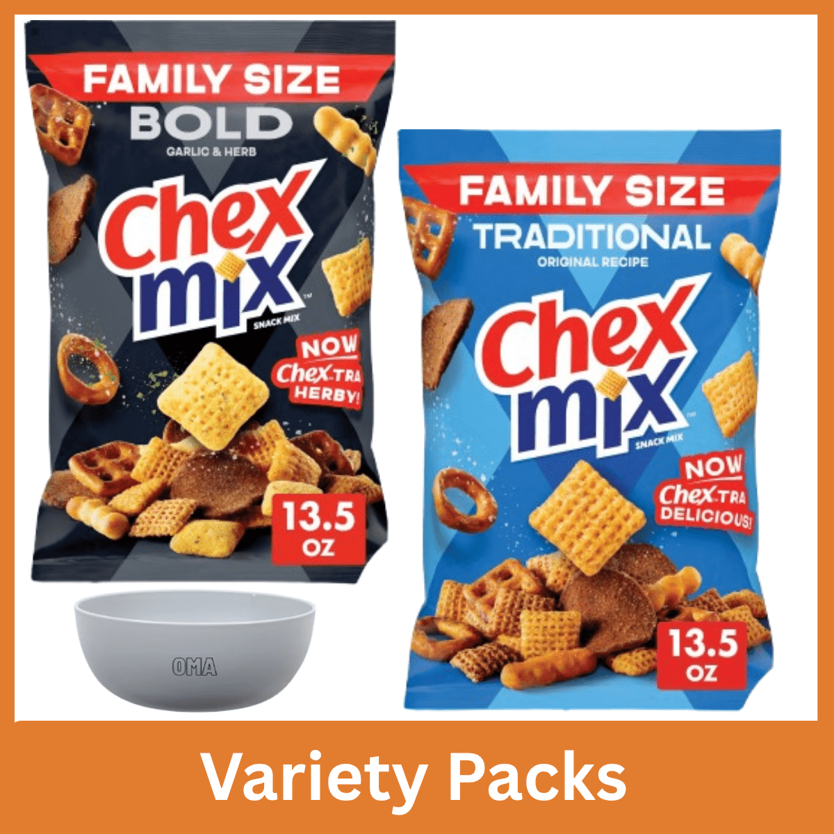 Cheesy Mix Variety TWE5 Pack Snacks, Chex Mix Cheddar, Bugles