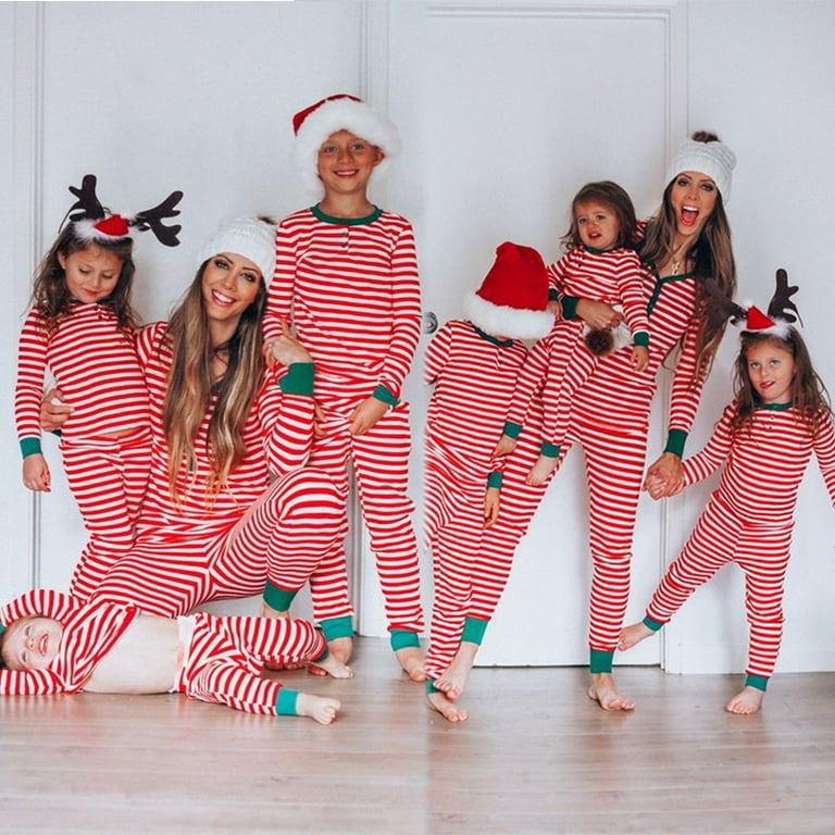 Christmas Family Matching Pajamas Women Cotton Jammies Men Clothes Sleepwear  Long Sleeve Pjs 
