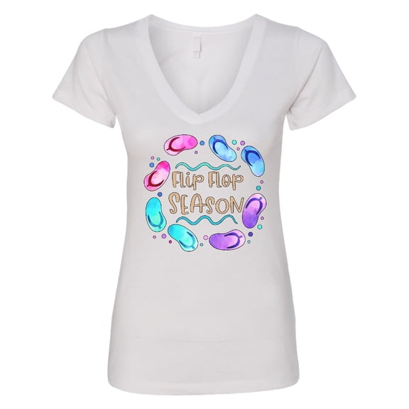 Inktastic Flip Flop Season Women's V-Neck T-Shirt