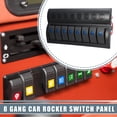 thumbnail image 2 of Panel de interruptor basculante Unique Bargains 8 bandas impermeable negro 5 pines luz LED azul, 2 of 8