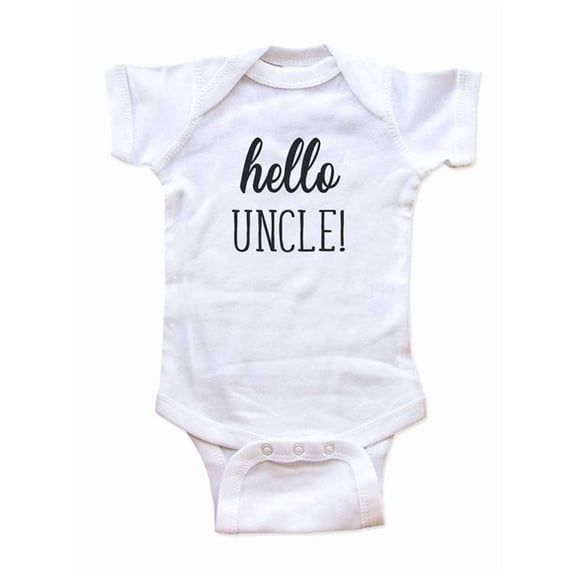 hello Uncle - Surprise brother baby birth pregnancy announcement - wallsparks cute & funny Brand - White Newborn Size (0-3 Mos) Unisex