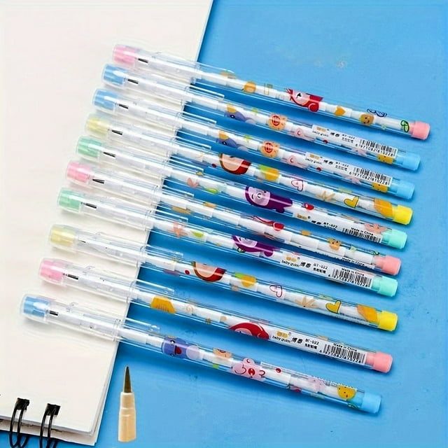 10pcs Automatic Pencils, Sharpen Free Pencil, Bullet Tip Pencil, Replaceable Refill