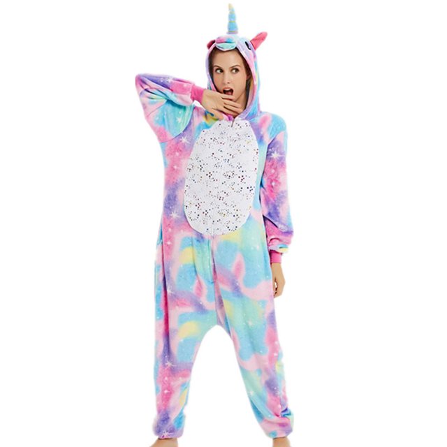 Pyjama une Pièce en Flanelle Parent-Enfant Dessin Animé animal avec Strass