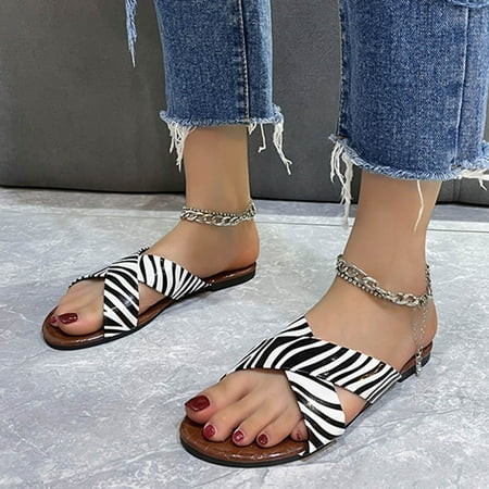 

PEASKJP Womens Wedge Sandals Women s Summer Round Toe Open Toe Comfort Anti-Slip Sandals Women Sandals Wide Width Shoes Black 7