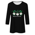 thumbnail image 4 of Meichang Hauts à Manches 3/4 pour Femmes en Liquidation, T-Shirts de la Saint-Patrick Verts à Imprimé Trèfle à Quatre Feuilles, T-Shirts Décontractés à Col Rond, Hauts Porte-Bonheur, T-Shirts de la Saint-Patrick en Liquidation, 4 of 4