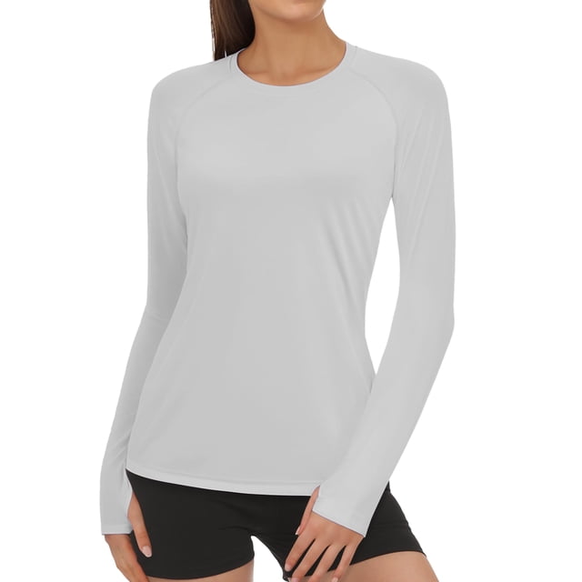 Camiseta de Protección Solar Rash Guard AURUZA UPF50+ Mujer Manga Larga Gris M