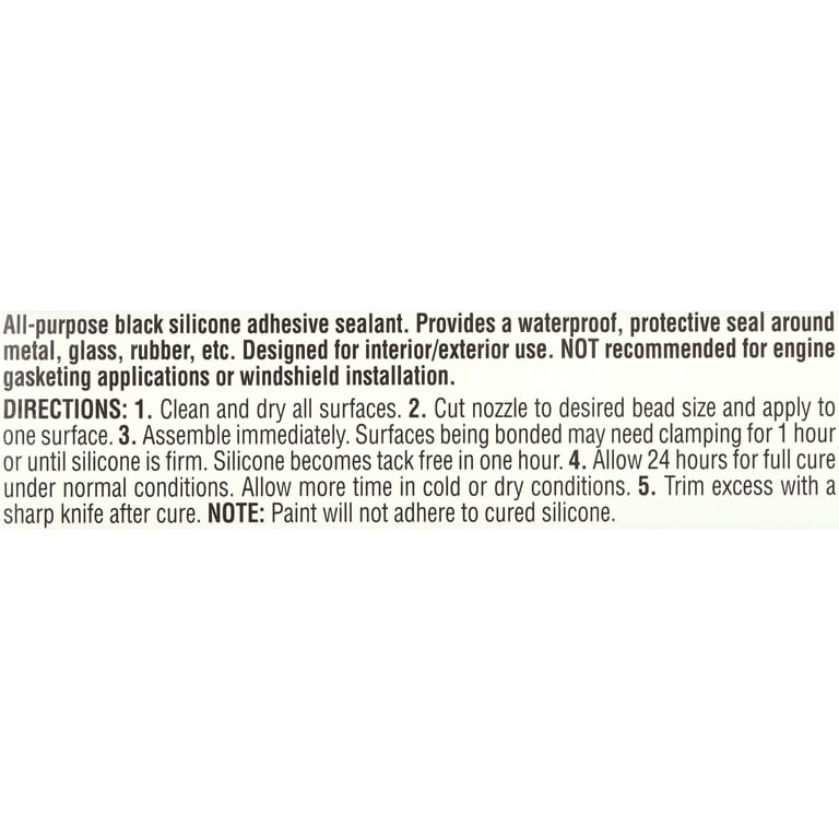 Permatex 75150 Black Silicone Adhesive Sealant, 3 oz