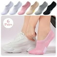 thumbnail image 6 of 6 Pairs Womens Men Invisible Trainer Socks Soft Breathable Sneaker Ankle Socks, 6 of 13