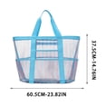 thumbnail image 3 of Women mesh beach bag Large foldable toys pool shoulder bag Vacation tote bag with zipper pocket for picnic, 3 of 6