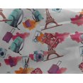 thumbnail image 4 of oneOone Georgette Viscose Mustard Yellow Fabric Eiffel Tower|Camera & Bag Travel Diy Clothing Quilting Fabric Print Fabric By Yard 42 Inch Wide, 4 of 4